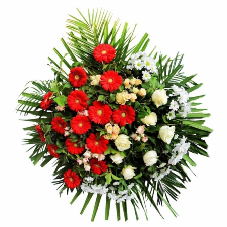 Vijenac od crvenih gerbera za sprovod – svečani pogrebni aranžman s dostavom u Zagrebu i okolnim mjestima